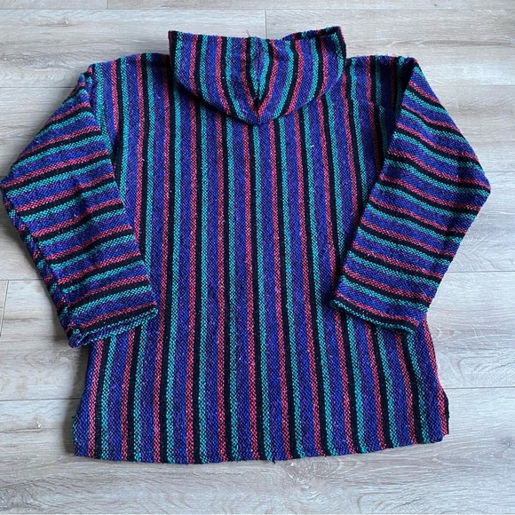 Vintage Baja Hoodie pullover hippie hoodie poncho - Picture 2 of 7